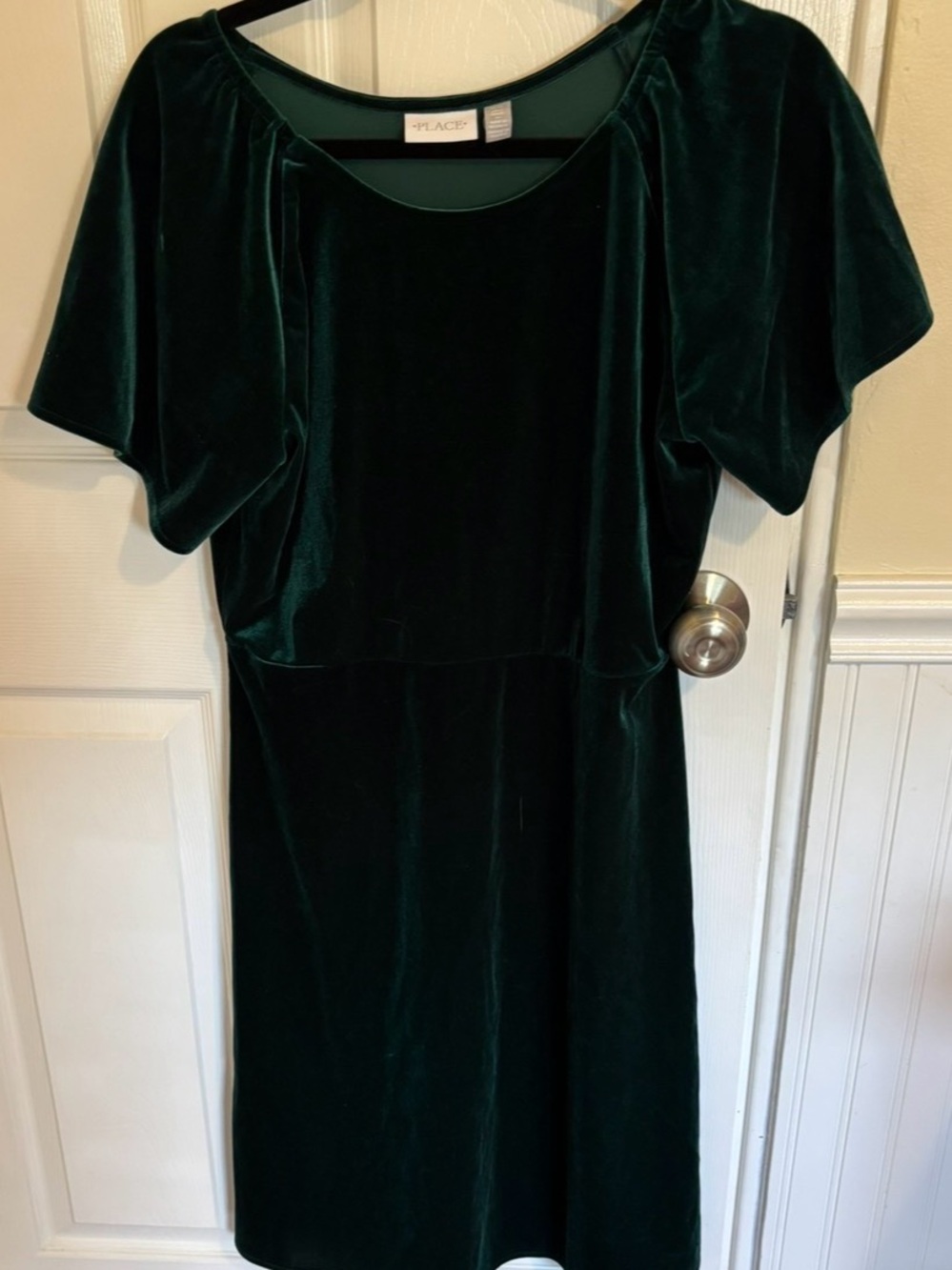 The Children's Place Family Matching Deep Green Velvet Midi Dress